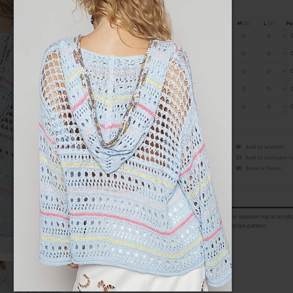 POL “ Baltimore” POL Woven Loop Sweater Hoodie with Crochet Patch Detail 27 - Picture 4 of 5